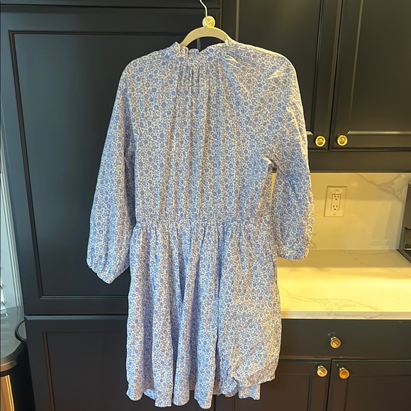 J. Crew Liberty Blue Floral Midi Dress, Size XL Tall - Picture 6 of 13